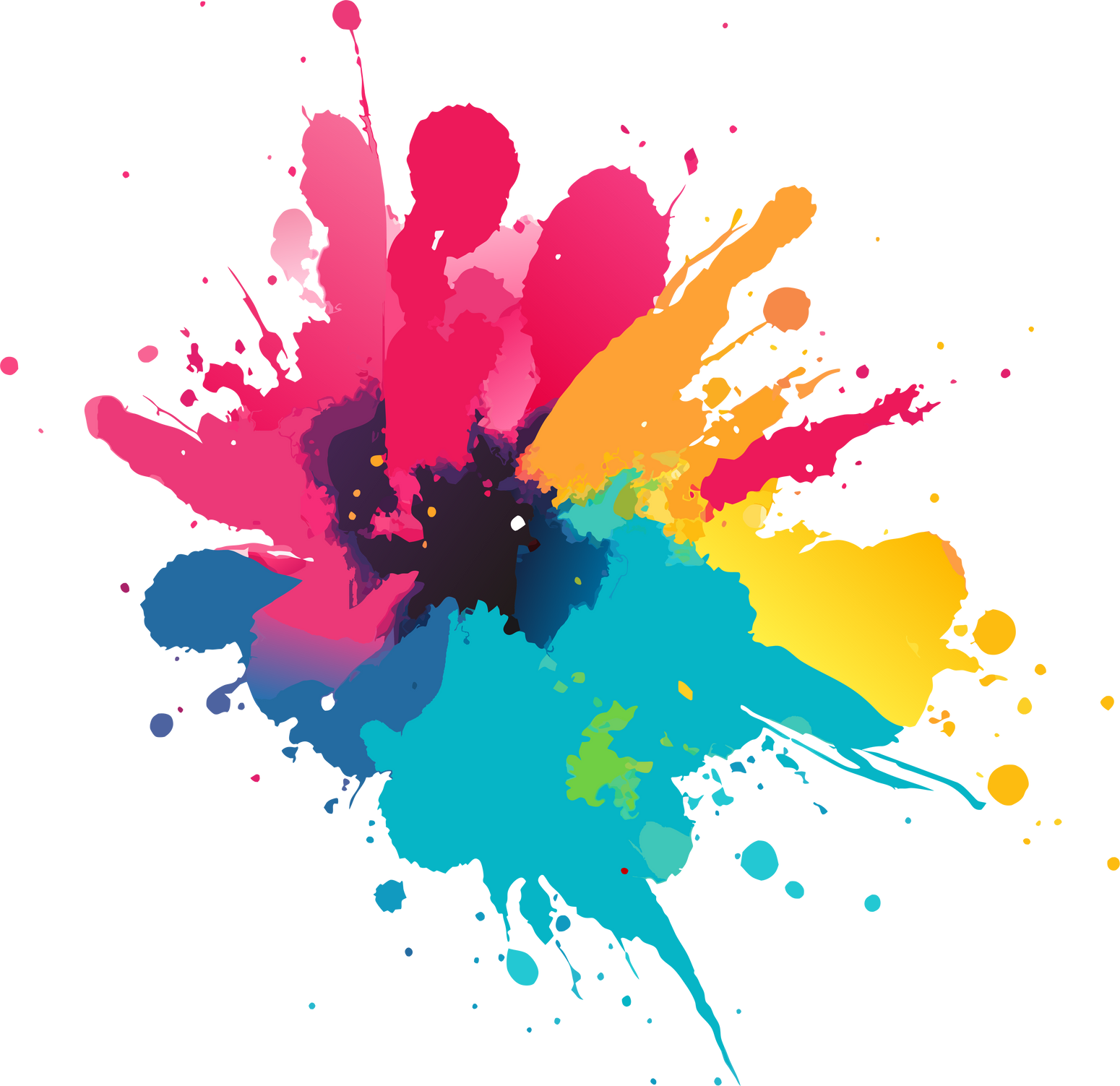 Colorful watercolor splash splatter stain